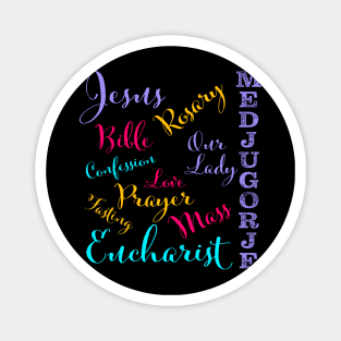 Medjugorje Colorful Words Magnet